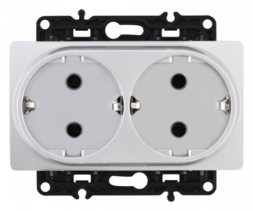 Розетка двойная с заземлением, без рамки Arte Milano am-217 217.40-2.silver в Нижнем Новгороде