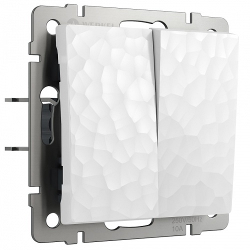 Выключатель двухклавишный без рамки Werkel Hammer белый W1220001 в Нижнем Новгороде