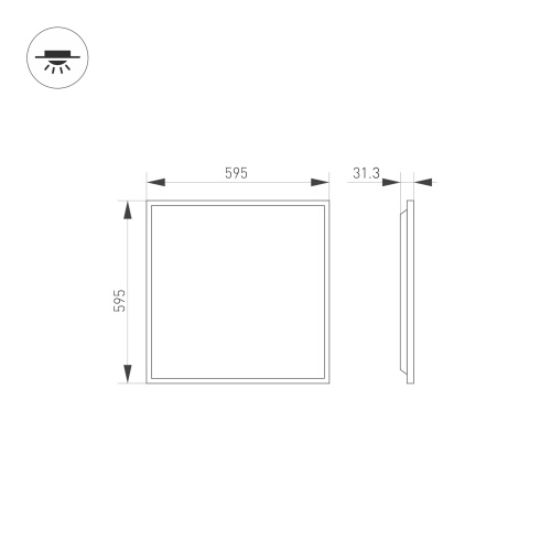 Светильник DL-TITAN-S600x600-40W Warm3000 (WH, 120 deg, 230V) (Arlight, IP54 Металл, 5 лет) в Белокурихе фото 2