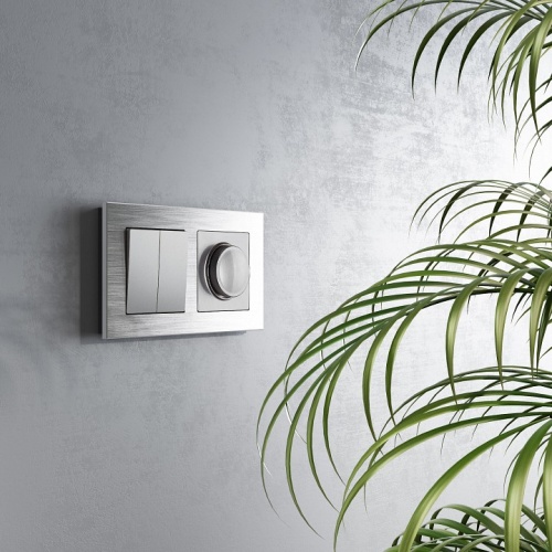 Выключатель двухклавишный без рамки Werkel серебряный W1123008 в Нижнем Новгороде фото 5