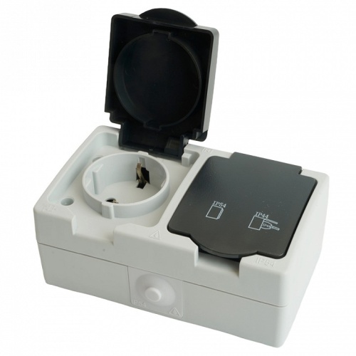 Розетка влагозащищенная с заземлением и крышкой Stekker Велена 32754 в Нижнем Новгороде фото 5