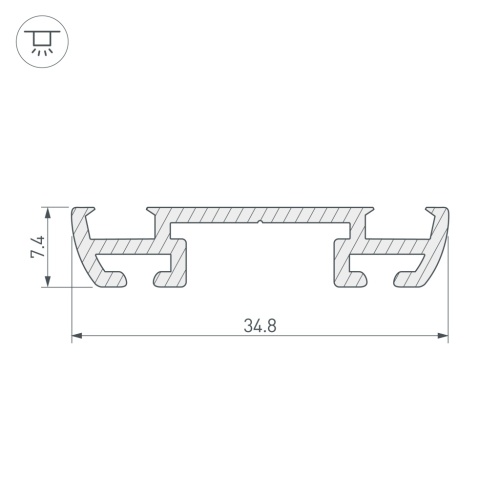 Профиль-держатель PHS-A-BASE-H7.4-2000 ANOD (Arlight, Алюминий) в Миллерово