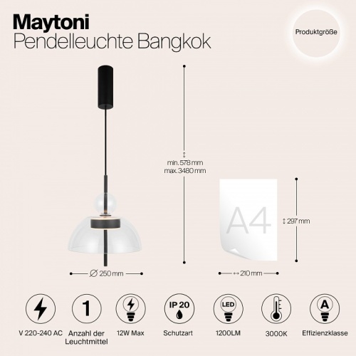 Подвесной светильник Maytoni Bangkok MOD185PL-L6B3K1 в Заречном фото 3