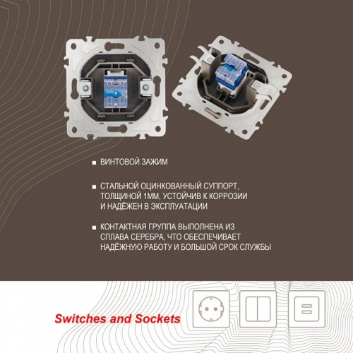 Розетка телефонная RJ-11 без рамки Arte Milano am-205 205.51-1.shampan в Нижнем Новгороде фото 2