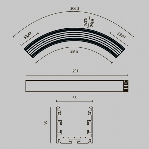 Профиль накладной Maytoni Led strip ALM-3535R-B-D-90°-0.3M в Коркино фото 2