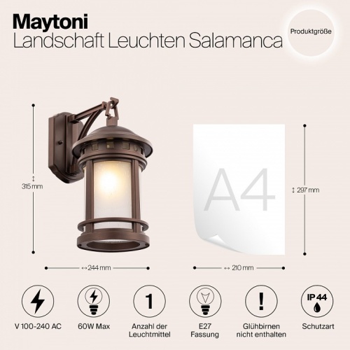 Светильник на штанге Maytoni Salamanca O031WL-01BR в Соколе фото 3