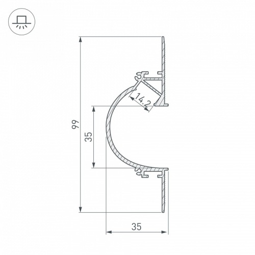 Профиль для карнизов Arlight ARH-CEIL 034982 в Нижнем Новгороде фото 2