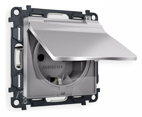 Розетка с заземлением и со шторкой, без рамки с крышкой Ambrella Volt ALFA MA508010 в Нижнем Новгороде