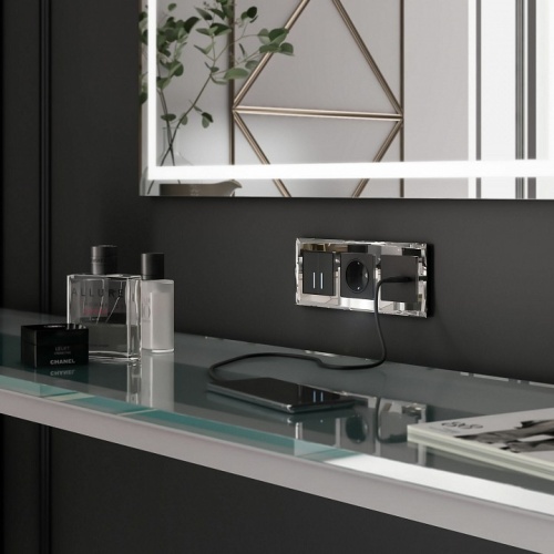 Выключатель двухклавишный с подсветкой без рамки Werkel черный W4520008 в Нижнем Новгороде фото 9