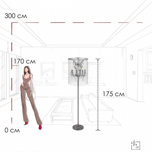 Торшер Loft it Vaille Crystal 10450F в Нижнем Новгороде фото 6