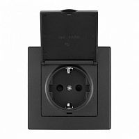 Розетка с заземлением и шторкой, с крышкой Arte Milano SET06-1 SET06-1-41-1 black в Нижнем Новгороде
