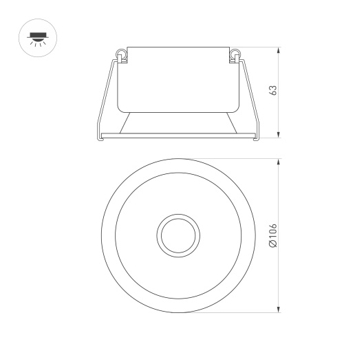 Светильник MS-HARBOR-R106-15W Warm3000 (BK, 50 deg, 230V) (Arlight, IP20 Металл, 5 лет) в Кадникове фото 2