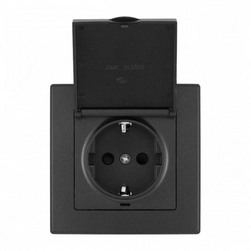 Розетка с заземлением и шторкой, с крышкой Arte Milano SET06-1 SET06-1-41-1 black в Нижнем Новгороде