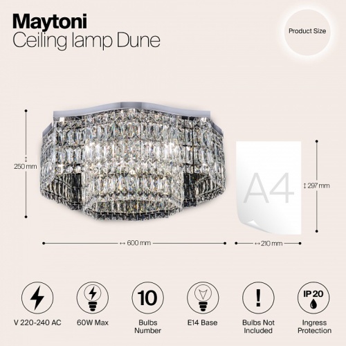 Потолочная люстра Maytoni Dune DIA005CL-10CH в Сельцо фото 4