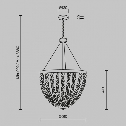 Подвесная люстра Maytoni Intrigue MOD440PL-06BS в Нижнем Новгороде фото 4