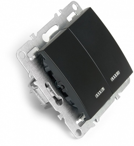 Выключатель двухклавишный с подсветкой без рамки Stekker Эрна 49147 в Нижнем Новгороде фото 3