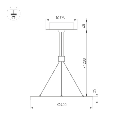 Светильник SP-CONGO-CAN-1-R400-24W Warm3000 (BK, 120 deg, 230V) (Arlight, IP20 Металл, 5 лет) в Качканаре фото 2