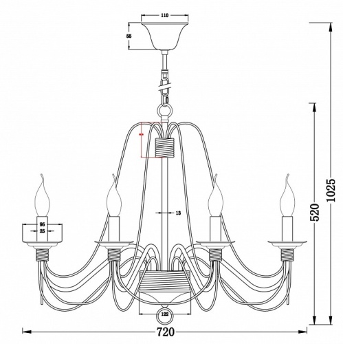 Подвесная люстра Freya Velia FR2046-PL-08-WG в Коркино фото 3