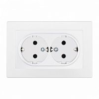 Розетка двойная с заземлением и со шторкой Arte Milano SET06-2 SET06-double-40-2 white в Нижнем Новгороде