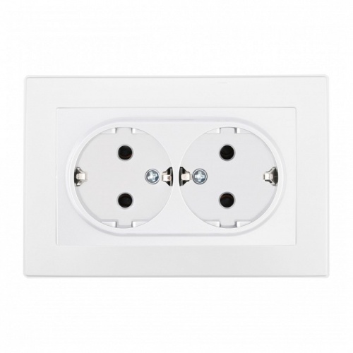 Розетка двойная с заземлением и со шторкой Arte Milano SET06-2 SET06-double-40-2 white в Нижнем Новгороде