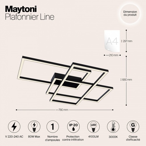 Накладной светильник Maytoni Line MOD015CL-L80B в Йошкар-Оле фото 2