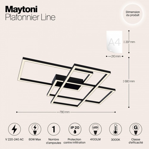 Накладной светильник Maytoni Line MOD015CL-L80B в Похвистнево фото 2