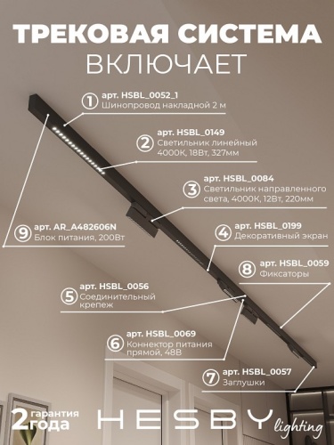 Комплект трековый Hesby Lighting ElDeko HSBL_kompl_E007_NI4B4K в Нижнем Новгороде фото 3