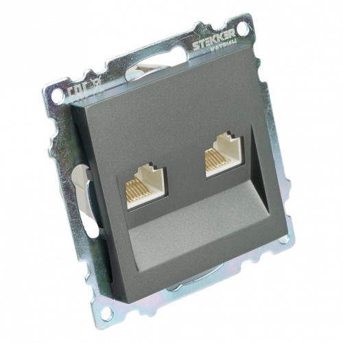 Розетка двойная Ethernet RJ-45 без рамки Stekker Катрин 50008 в Нижнем Новгороде фото 2