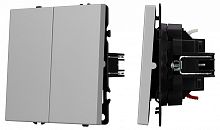 Выключатель проходной двухклавишный без рамки Arlight SWT-NOBE 059423 в Нижнем Новгороде