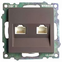 Розетка двойная Ethernet RJ-45 без рамки Stekker Катрин 50006 в Нижнем Новгороде