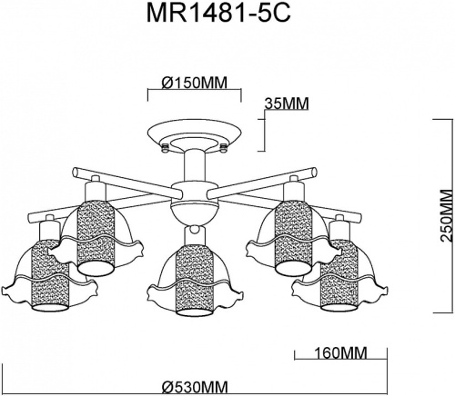 Люстра на штанге MyFar Lisa MR1481-5C в Нижнем Новгороде фото 5