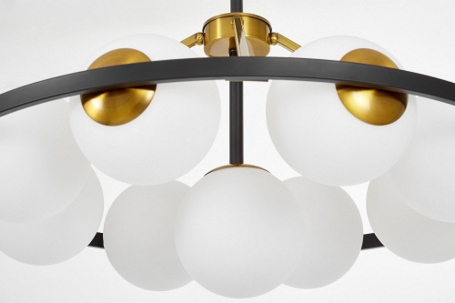 Люстра на штанге LUMINA DECO Donzano LDP 8034-9 BK+WT в Нижнем Новгороде фото 2