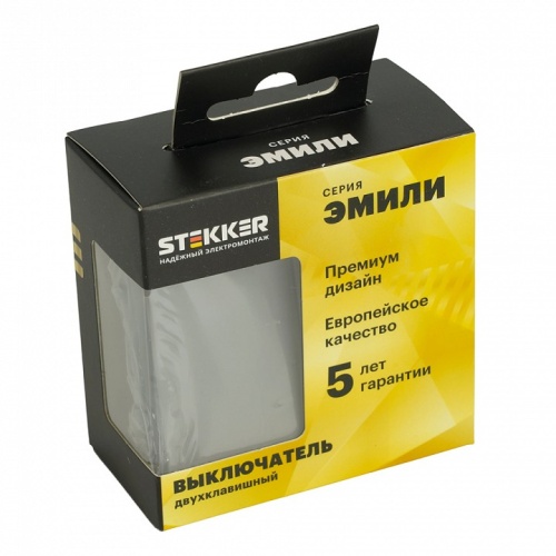 Выключатель двухклавишный без рамки Stekker Эмили 49944 в Нижнем Новгороде фото 2