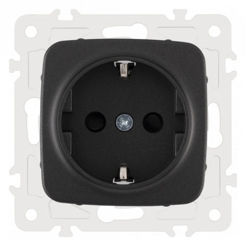 Розетка с заземлением и со шторкой, без рамки Arte Milano am-205 205.40-1.black в Нижнем Новгороде