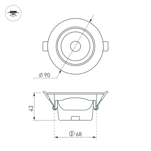 Светильник LTD-POLAR-TURN-R90-7W Day4000 (WH, 36 deg, 230V) (Arlight, IP20 Пластик, 3 года) в Владивостоке фото 6