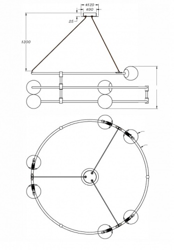 Подвесной светильник Maytoni Balance MOD317PL-06B в Нижнем Новгороде фото 3
