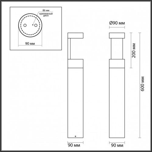 Наземный низкий светильник Odeon Light Tion 6657/10GL в Кораблино фото 2