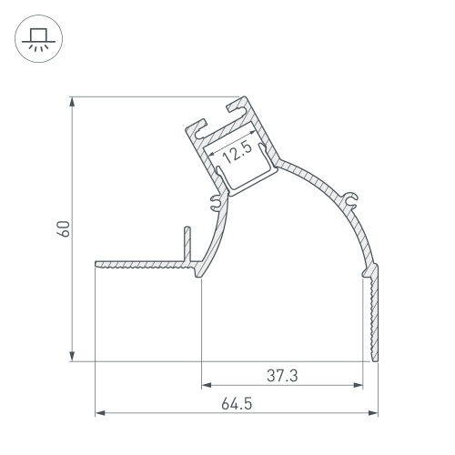 Профиль ARH-CEIL-BEVEL-EDGE-2000 WHITE (Arlight, Алюминий) в Заречном фото 5