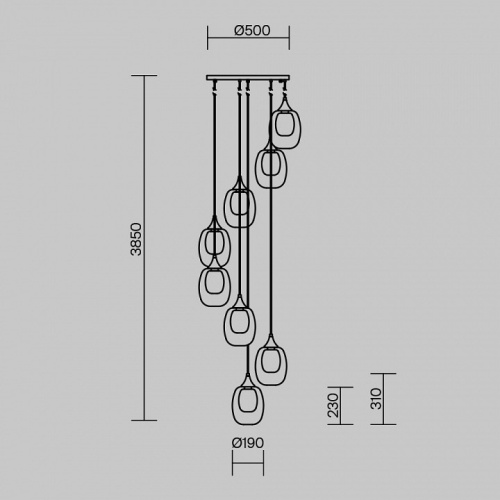 Подвесной светильник Maytoni Aura MOD016PL-08BS1 в Нижнем Новгороде фото 3