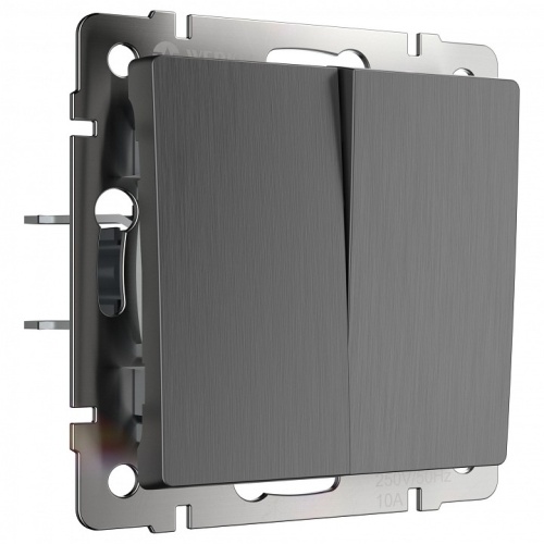 Выключатель двухклавишный без рамки Werkel графит рифленый W1120004 в Нижнем Новгороде