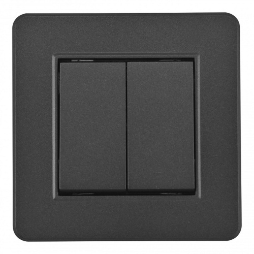 Выключатель двухклавишный Arte Milano SET16-1 SET16-1-30-2 black в Нижнем Новгороде фото 3