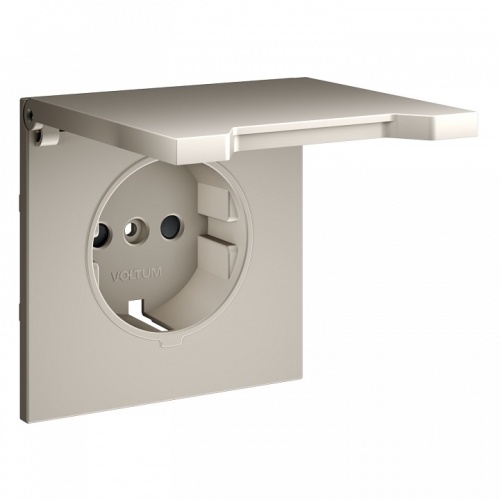 Накладка для розетки с заземлением и со шторками с крышкой Voltum S70 VLS000803 в Нижнем Новгороде фото 3