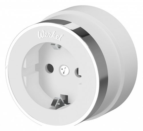 Розетка с заземлением Werkel Vintage (белый матовый/хром) W5871050 в Нижнем Новгороде