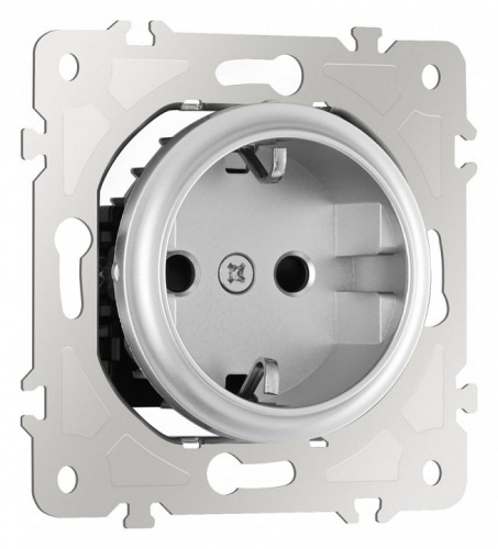 Розетка с заземлением и со шторкой, без рамки Arte Milano am-202 202.40-1.silver в Нижнем Новгороде