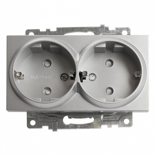 Розетка двойная с заземлением и со шторкой, без рамки Stekker Катрин 39584 в Нижнем Новгороде фото 6