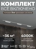 Комплект трековый Hesby Lighting №1 однофазная накладная Skylite HSBL_kompl_S001_NI3W4K_01 в Нижнем Новгороде