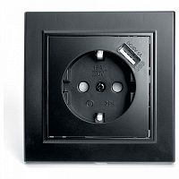 Розетка с заземлением и со шторкой и USB Stekker Эрна 39480 в Нижнем Новгороде