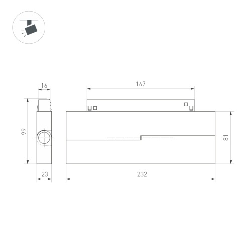 Светильник MAG-ORIENT-LASER-FOLD-S230-12W Warm3000 (BK, 30 deg, 48V, DALI) (Arlight, IP20 Металл, 5 лет) в Нижнем Новгороде