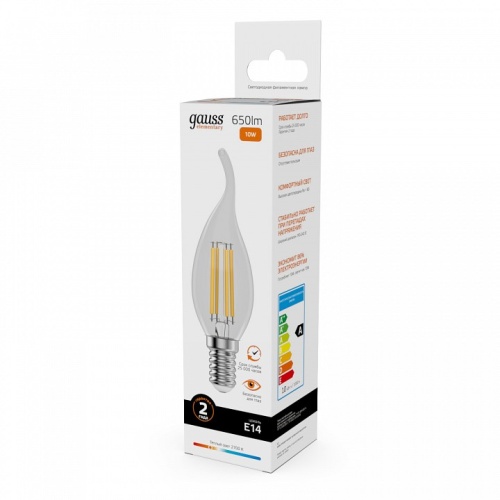 Лампа светодиодная Gauss Filament Elementary E14 10Вт 2700K 42110 в Нижнем Новгороде фото 3