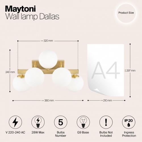 Бра Maytoni Dallas MOD547WL-05BS в Зеленогорске фото 2